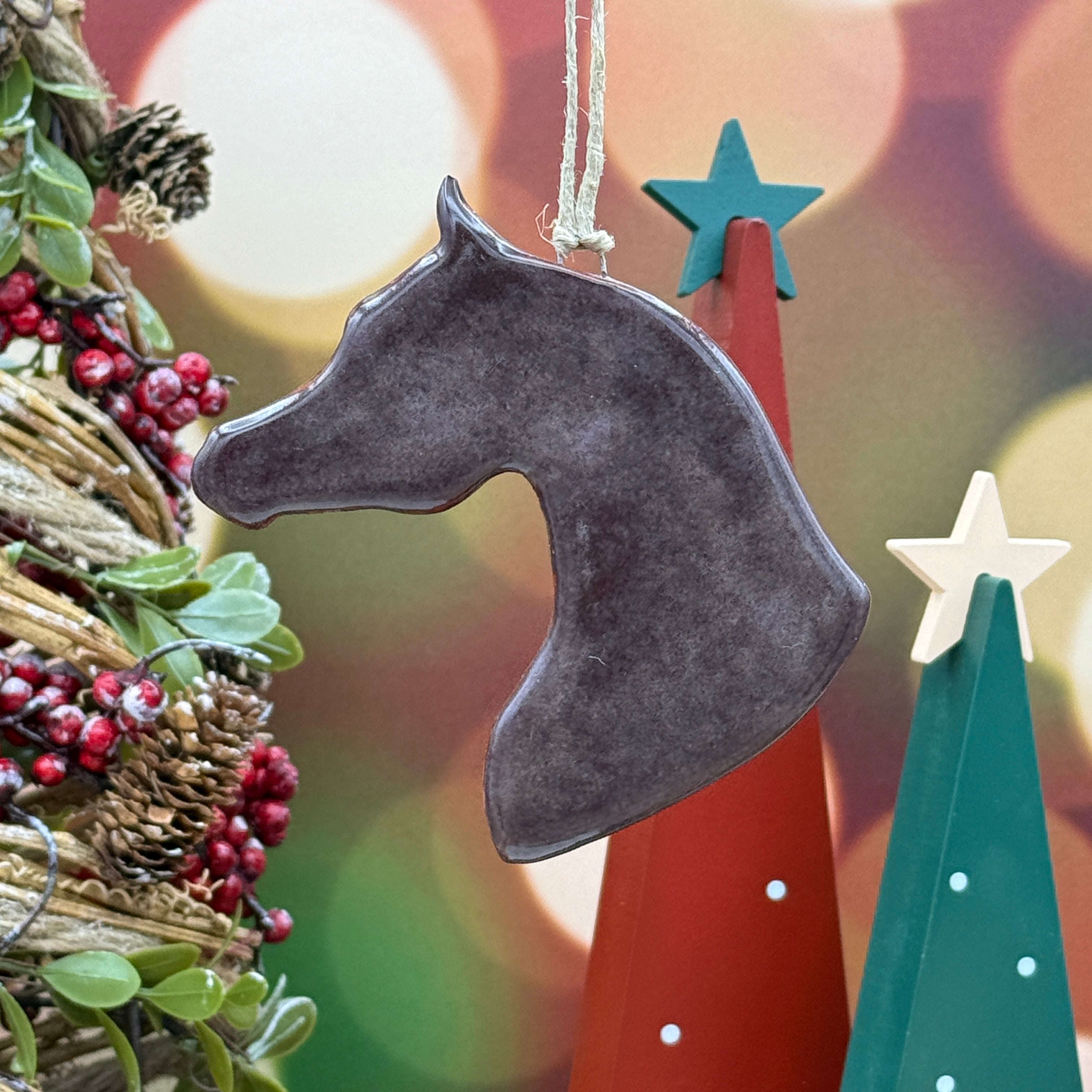 Arabian Horse Ornament - Merlot Plain