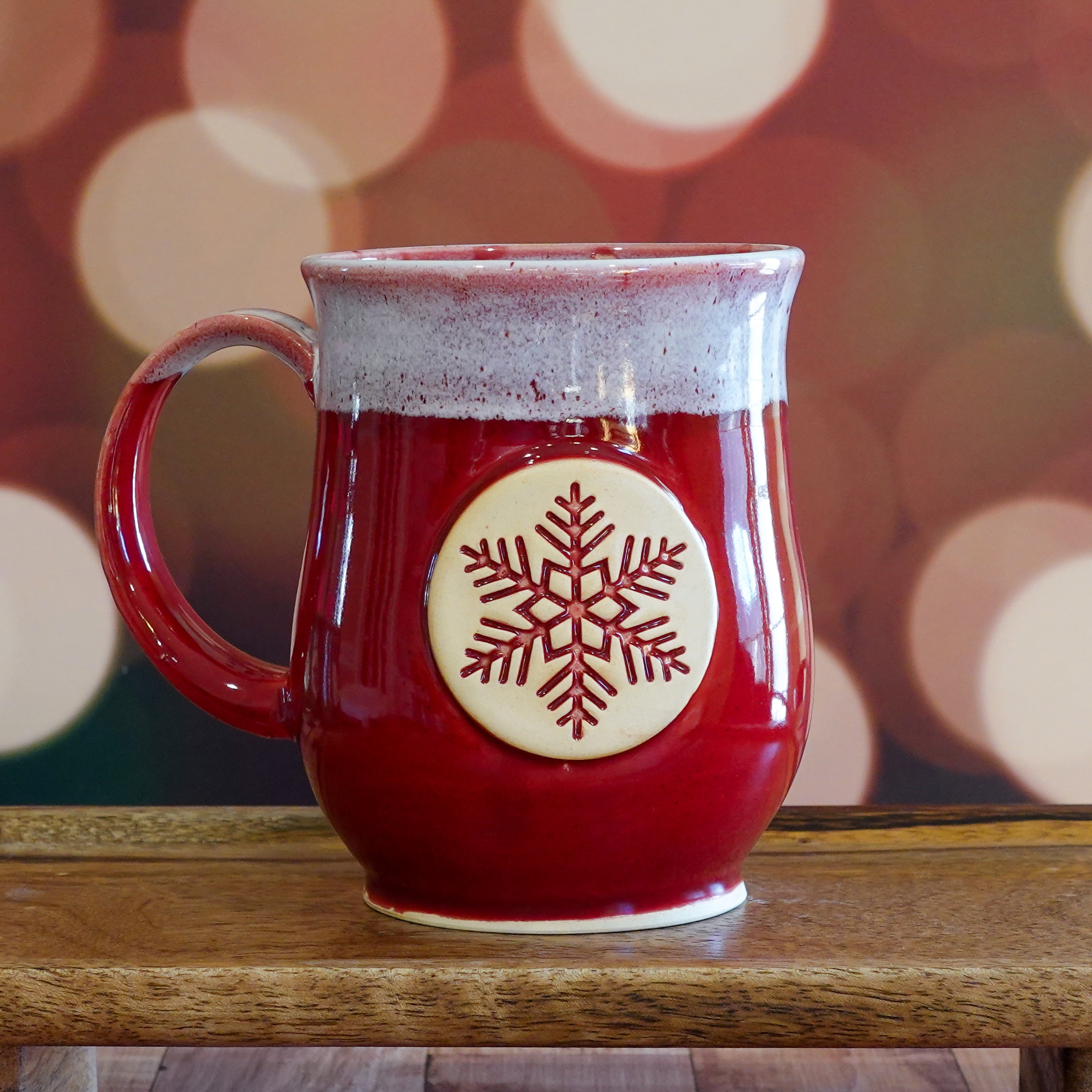 Red/White Winter Snowflake Mug - 18oz *SECONDS SALE*