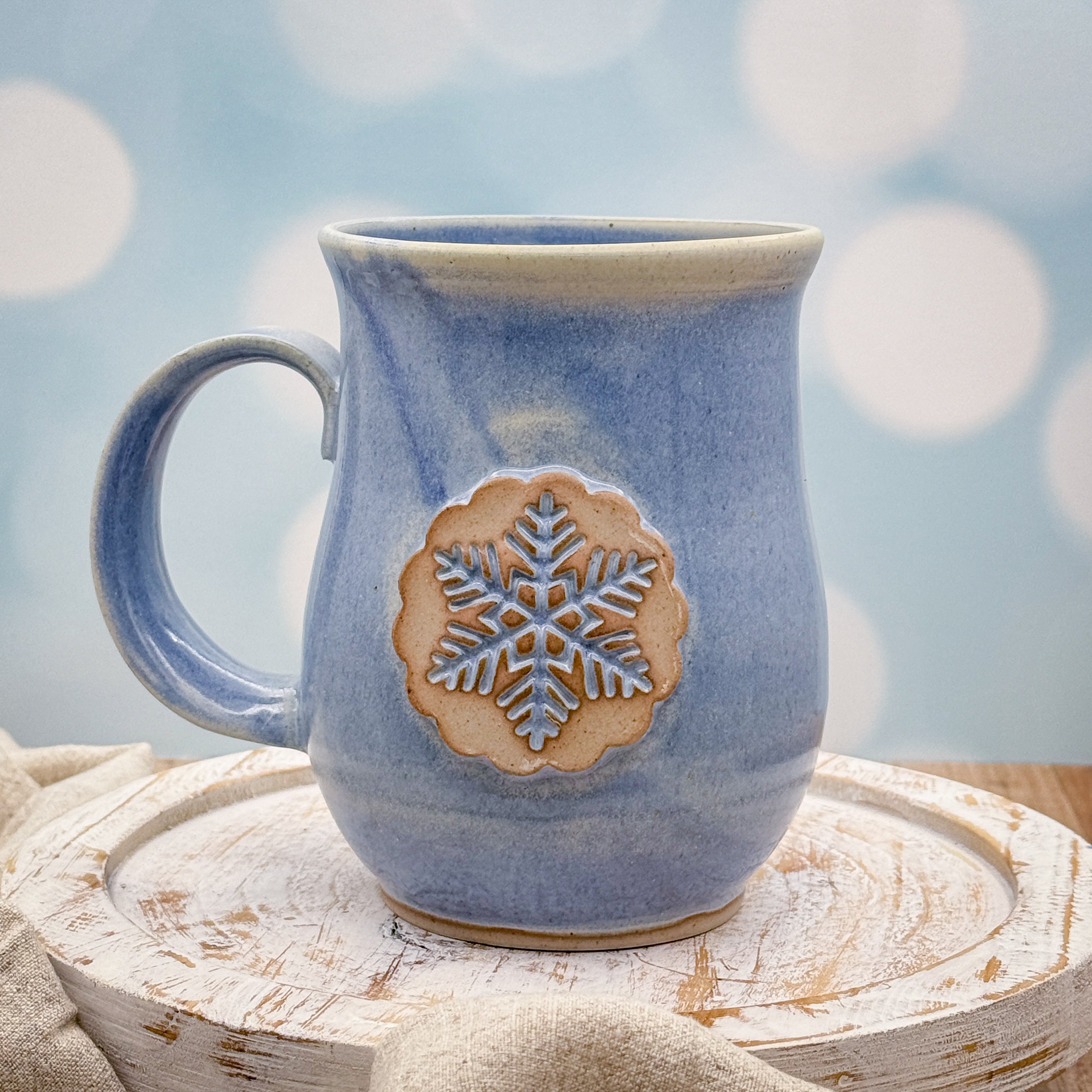 Frosted Blue Snowflake Mug - 20oz