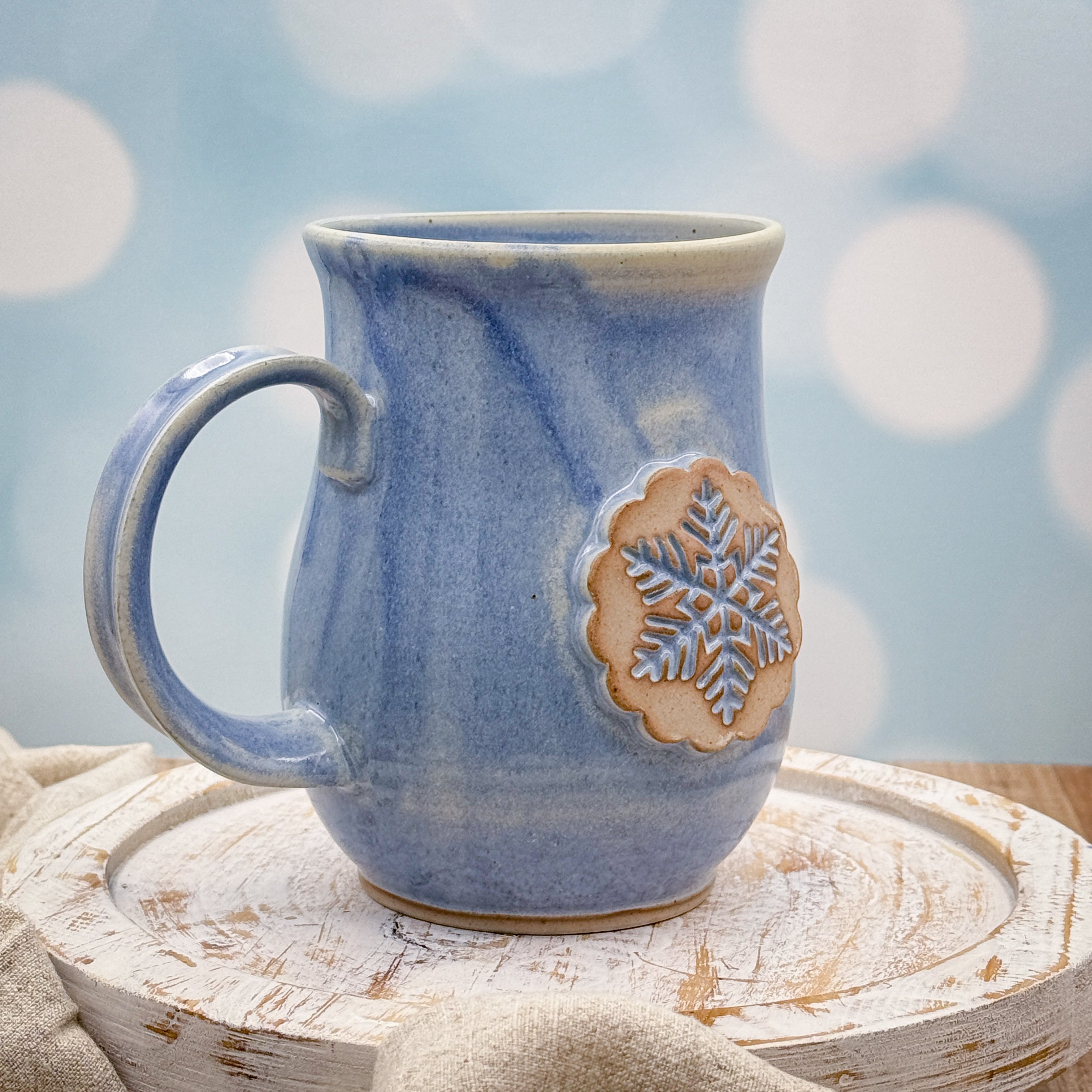 Frosted Blue Snowflake Mug - 20oz