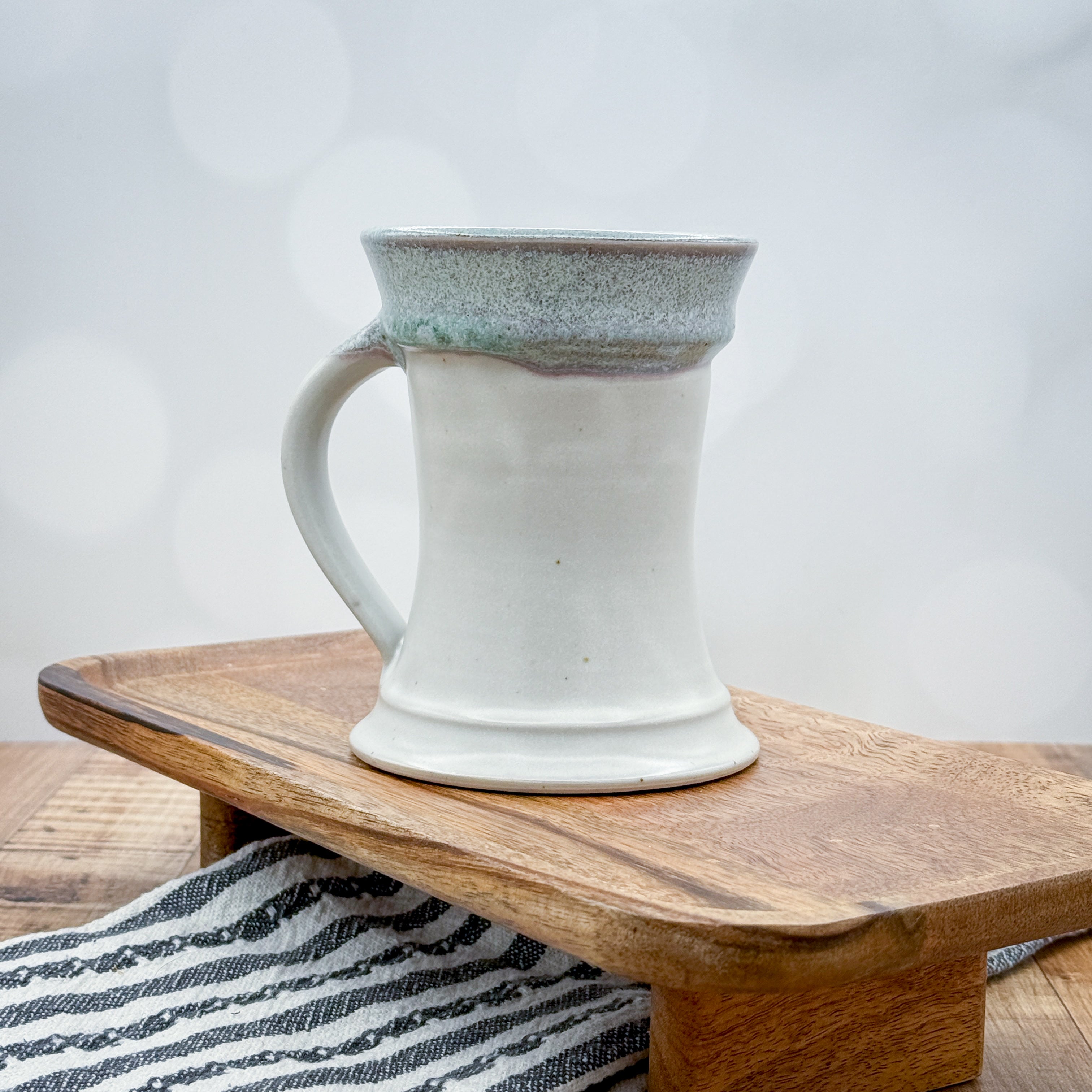 Wax Matte White and Seafoam Green Mug