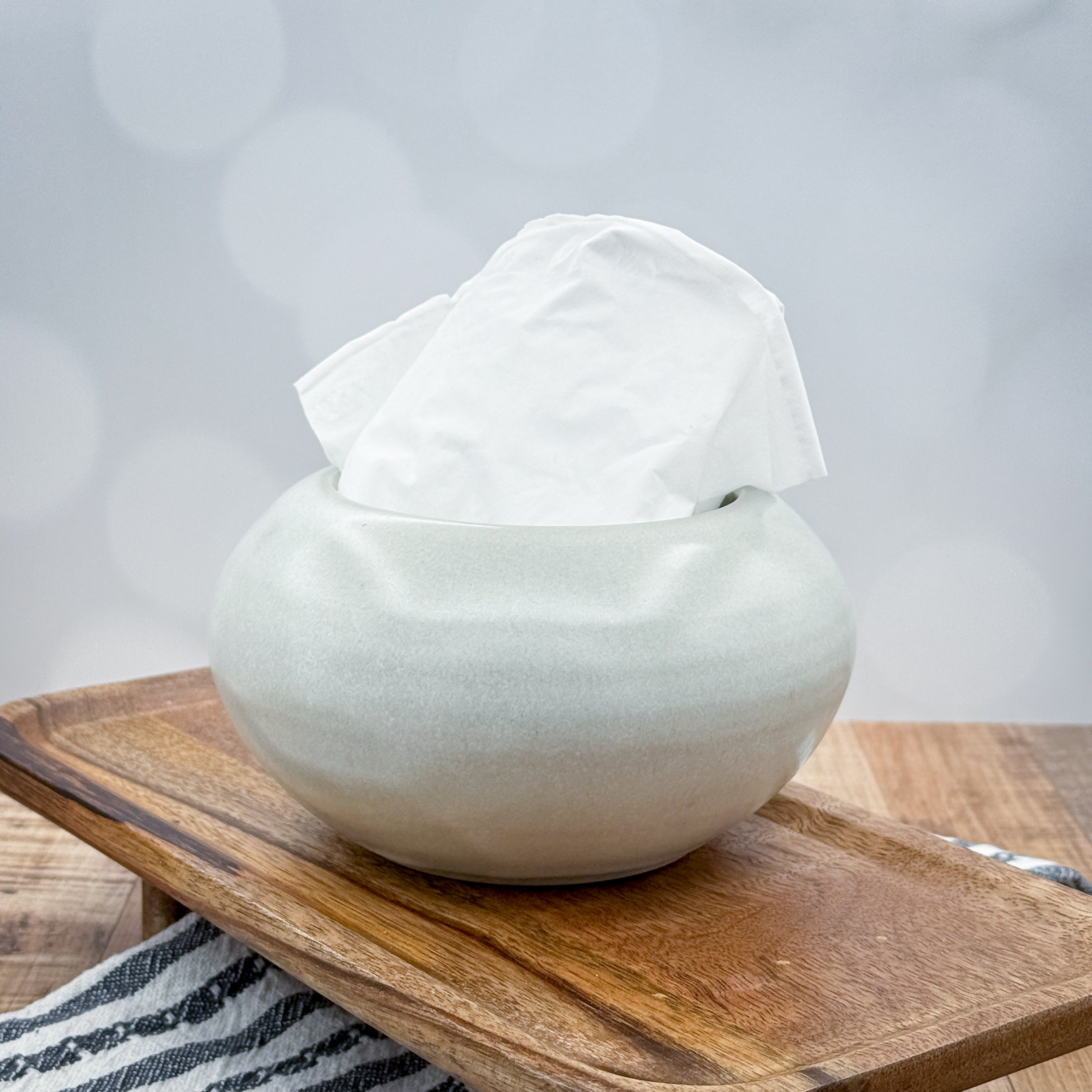 Wax Matte White Tissue Bowl