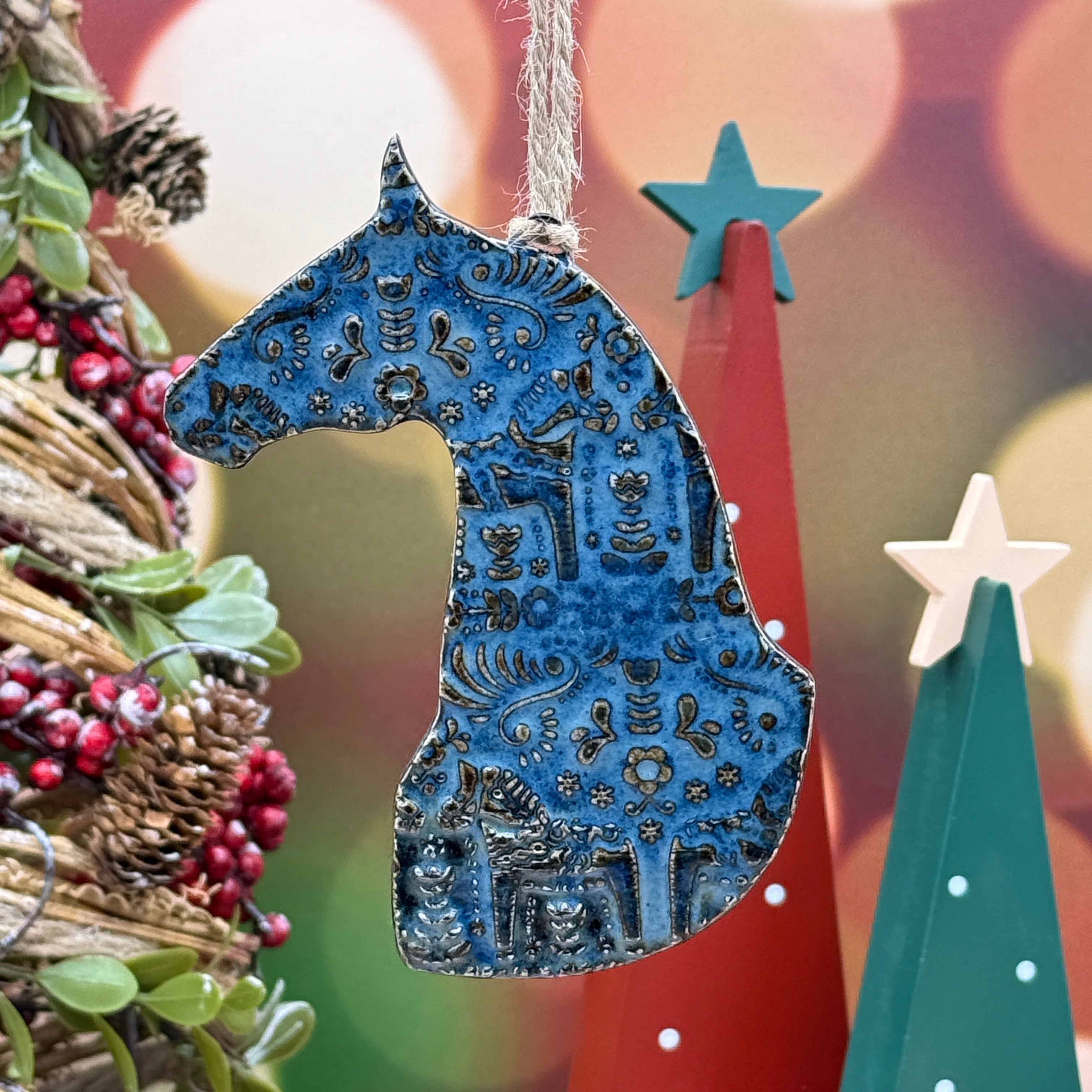 Saddlebred (A) Ornament - Dark Blue Dala