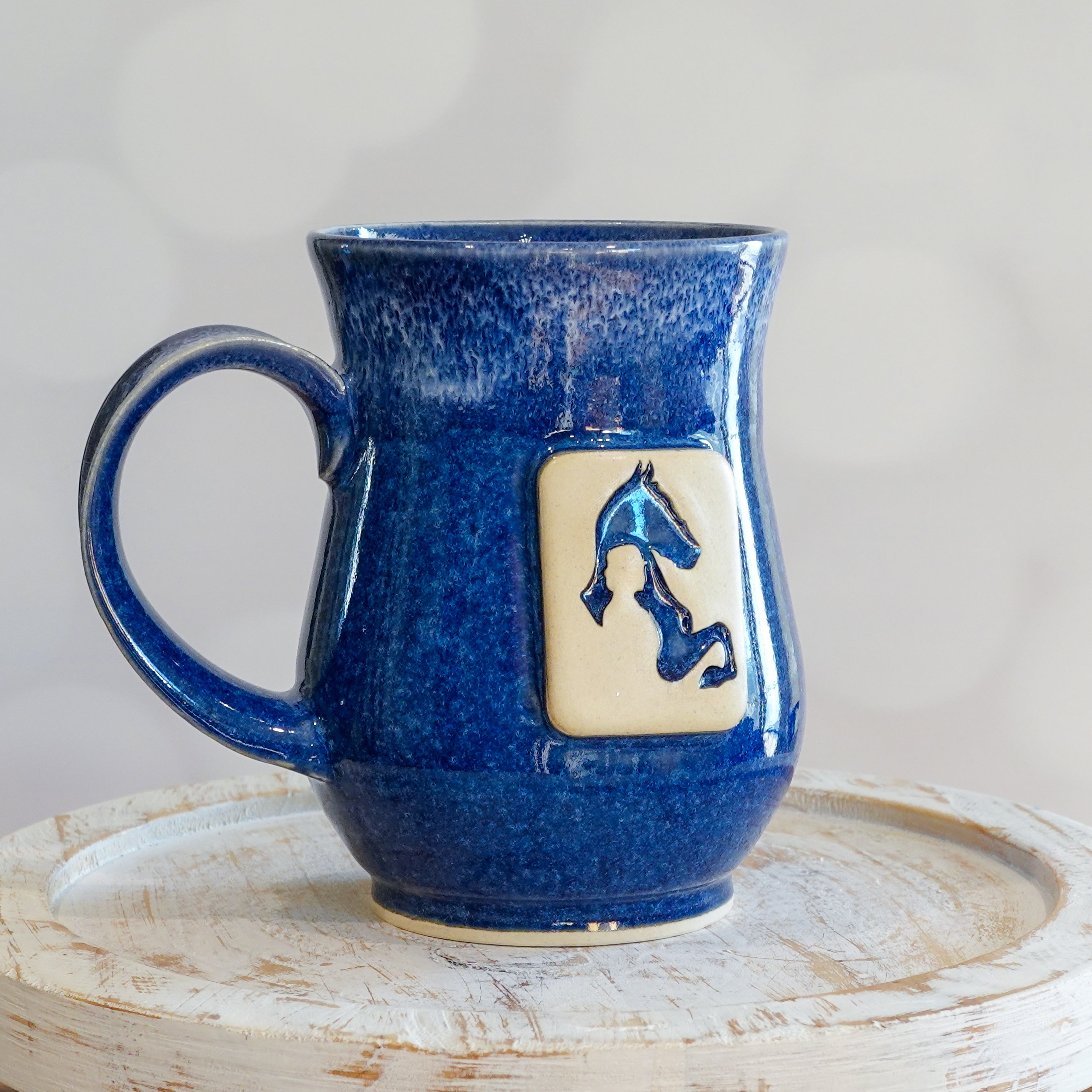Blue/White Saddlebred Mug - 14oz