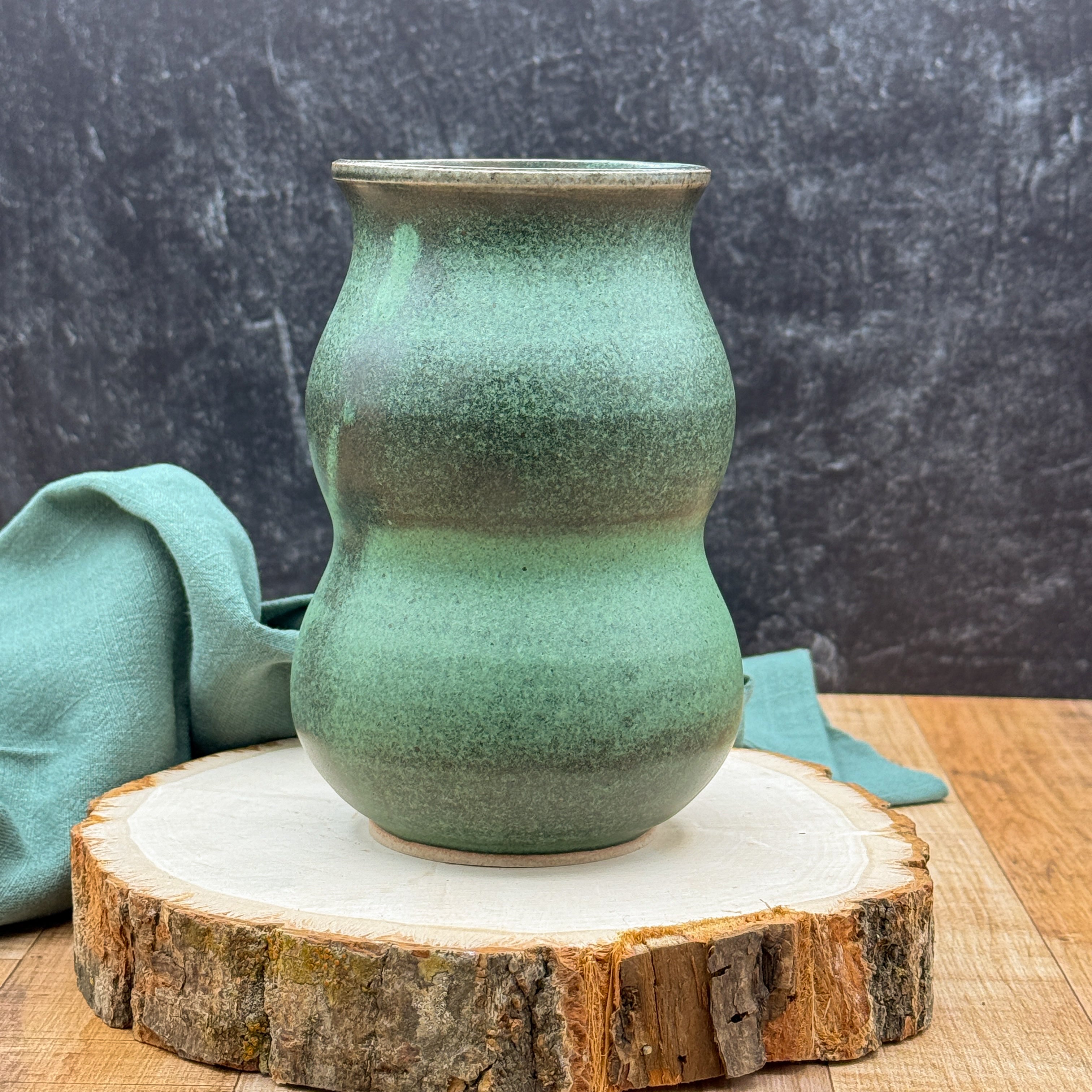 Green and Black Bubble Vase